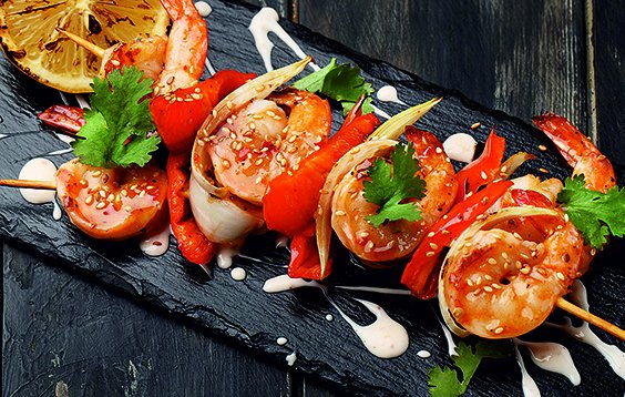 Шашлык из креветок